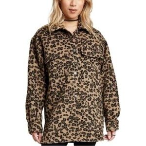 Wild Fable Brown Leopard Print Teddy Jacket